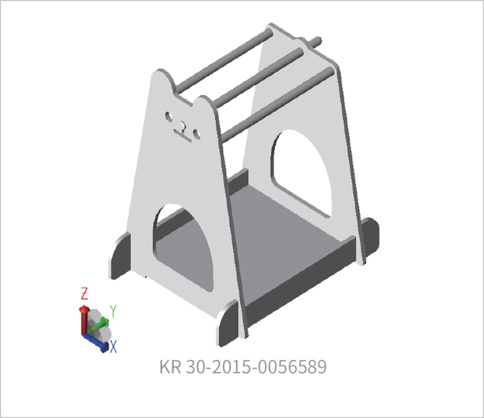 KR 30-2015-0056589 : 3D(모델링) 파일 도면 예시 - 3D 뷰어에서 보이는 모델링 데이터(개집)